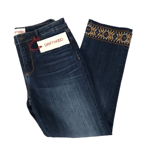 DRIFTWOOD Denim - DRIFTWOOD Colette Embroidered Cropped / Ankle Jeans NWT Size 30